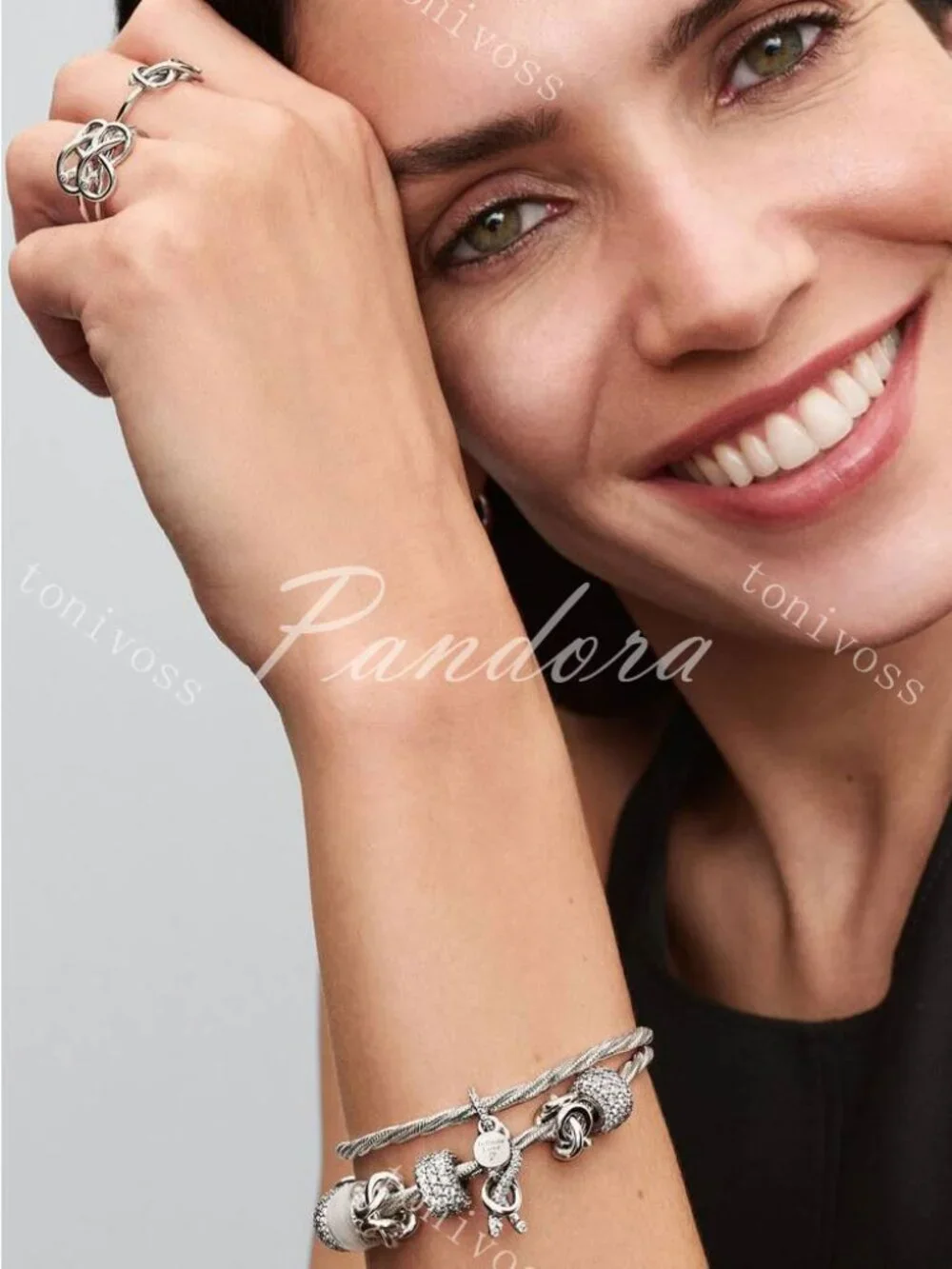 Pandora Pavé Infinity Knot Dangle Charm